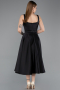 Robe de Cérémonie Midi Satin Noir ABK2586