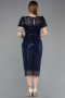 Robe de Cérémonie Midi Perlé Bleu Marine ABK2412