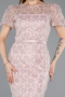 Robe De Cérémonie Perlé Midi Poudre ABK2412