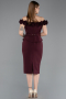 Robe de Cérémonie Midi Couleur Cerise ABK2583
