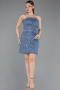 Robe De Soirée Courte Perlé Indigo ABK2587