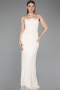 Robe de Soirée Longue Dantelle Beige ABU5941