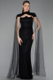 Robe de Soirée Longue Dantelle Noir ABU5941