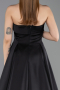 Robe de Soirée Longue Satin Noir ABU5932