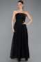 Robe de Soirée Longue Dantelle Noir ABU5943