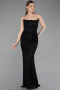 Robe Queue de Poisson Longue Dantelle Noir ABU5933