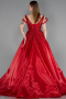 Robes De Haute Couture En Grandes Tailles Longue Rouge ABU5966