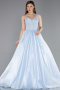 Robes De Soirée Grande Taille Longue Bleu clair ABU5967
