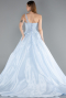 Robes De Soirée Grande Taille Longue Bleu clair ABU5967