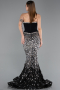 Robe Haute Couture Longue Squameuse Noir ABU5953