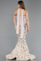 Haute Couture Robe Longue Squameuse Beige ABU5968