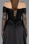Robe De Soirée Grande Taille Longue Perlé Noir ABU6093