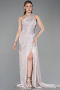 Robe de Soirée Longue Mousseline Vison ABU5946