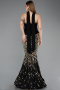 Haute Couture Robe Longue Squameuse Noir ABU5968