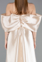 Robe De Soirée Perlé Longue Beige ABU5234