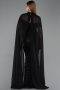 Robe de Soirée Longue Perlé Noir ABU5915