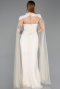 Robe de Soirée Longue Dantelle Beige ABU5941