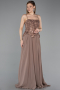 Robe de Soirée Longue Mousseline Cuivre ABU5931