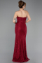 Robe De Soirée Dantelle Longue Rouge Bordeaux ABU6148