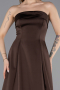 Robe de Soirée Longue Satin Brun ABU5932