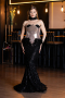 Haute Couture Robe Longue Squameuse Noir ABU5950