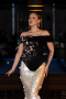 Haute Couture Robe Longue Squameuse Noir-Blanc ABU5952