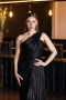 Robe de Soirée Longue Mousseline Noir ABU5946
