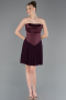 Robe de Cérémonie Courte Mousseline Prune ABK2590
