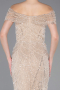 Robe De Soirée Perlé Longue Beige ABU5694