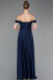 Robe de Soirée Longue Bleu Marine ABU5938