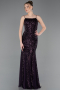 Robe Queue de Poisson Longue Violet Foncé ABU5939