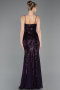 Robe Queue de Poisson Longue Violet Foncé ABU5939
