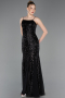 Robe Queue de Poisson Longue Noir ABU5939