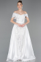Robe De Soirée Perlé Longue Blanc ABU5400
