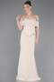 Robe De Soirée Longue Beige ABU5559