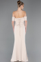 Robe De Soirée Longue Beige ABU5559
