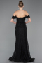Robe de Soirée Longue Dantelle Noir ABU5973