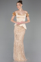 Robe De Soirée Perlé Longue Or ABU5616