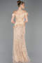 Robe De Soirée Perlé Longue Or ABU5616