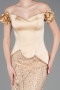 Robe De Soirée Perlé Longue Or ABU5616