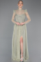 Robe de Soirée Longue Dantelle Menthe ABU5887