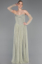 Robe de Soirée Longue Dantelle Menthe ABU5887