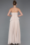 Robe De Soirée Mousseline Longue Beige ABU5681