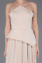 Robe De Soirée Mousseline Longue Beige ABU5681