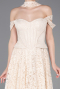 Robe de Soirée Longue Dantelle Beige ABU5942
