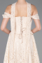 Robe de Soirée Longue Dantelle Beige ABU5942