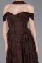 Robe de Soirée Longue Dantelle Brun ABU5942