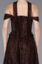 Robe de Soirée Longue Dantelle Brun ABU5942