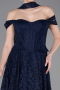 Robe de Soirée Longue Dantelle Bleu Marine ABU5942