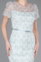 Robe De Cérémonie Perlé Midi Menthe ABK2412
